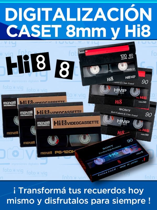Digitalización caset de video 8mm y Hi8 (Foto Vig)